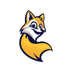 modern minimalist fox mascot icon vector logo design