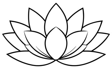 lotus line art silhouette vector illustration