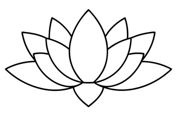 lotus line art silhouette vector illustration