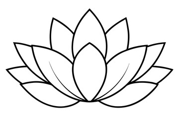 lotus line art silhouette vector illustration