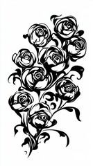 Stunning Black and White Floral Bouquet Design for Graphic Resources