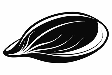 mussel line art silhouette vector illustration