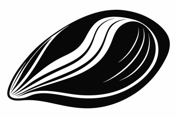 mussel line art silhouette vector illustration
