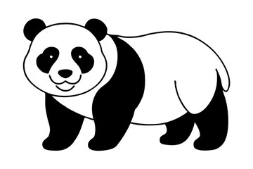 panda bear line art silhouette vector illustration