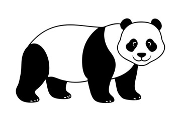 panda bear line art silhouette vector illustration © Pinak
