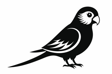 parakeet line art silhouette vector illustration