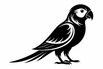 parakeet line art silhouette vector illustration