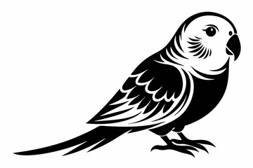 parakeet line art silhouette vector illustration