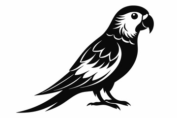 parakeet line art silhouette vector illustration