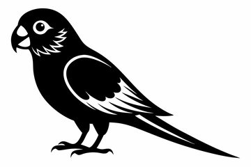 parakeet line art silhouette vector illustration