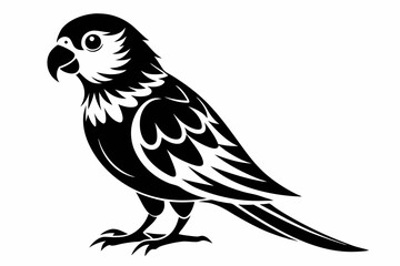 parakeet line art silhouette vector illustration