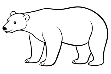 polar bear line art silhouette vector illustration