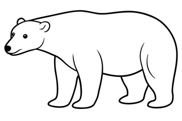 polar bear line art silhouette vector illustration