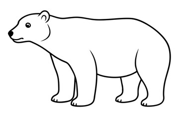 polar bear line art silhouette vector illustration