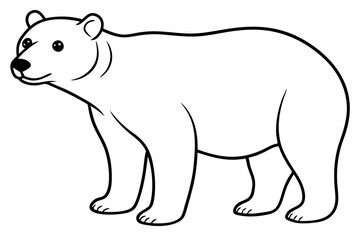 polar bear line art silhouette vector illustration