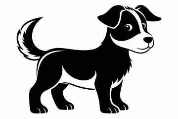 puppy line art silhouette vector illustration
