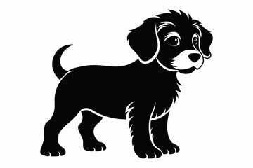 Fototapeta premium puppy line art silhouette vector illustration