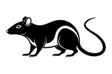 rat line art silhouette vector illustration