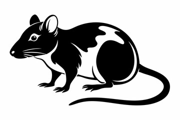 rat line art silhouette vector illustration