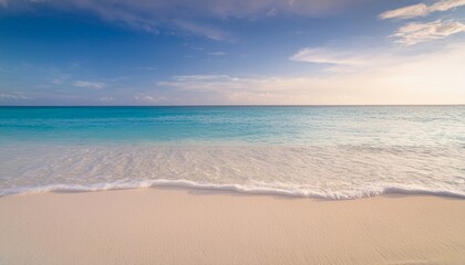 Fototapeta premium Panoramic sandy beach landscape. Inspiring tropical beach seascape