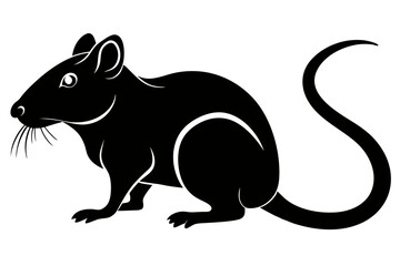 rat line art silhouette vector illustration