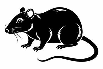 rat line art silhouette vector illustration