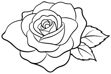 rose line art silhouette vector illustration