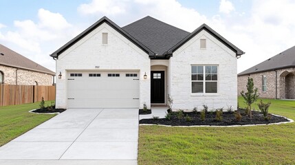 Modern White Brick Farmhouse Exterior