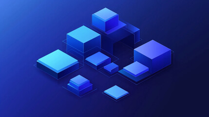 Obraz premium Abstract blue square background