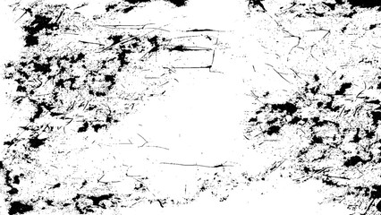 Fototapeta premium Vector grunge overlay texture. Black and white background. Abstract monochrome image includes a faded effect in dark tones