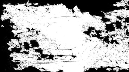 Vector grunge overlay texture. Black and white background. Abstract monochrome image includes a faded effect in dark tones