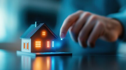 Smart home innovation modern living room digital concept indoor environment close-up view future technology integration