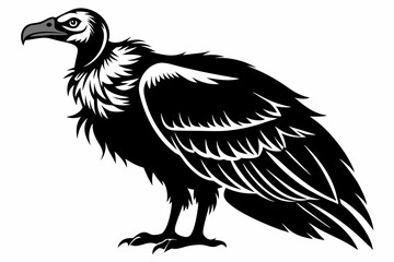 vulture line art silhouette vector illustration