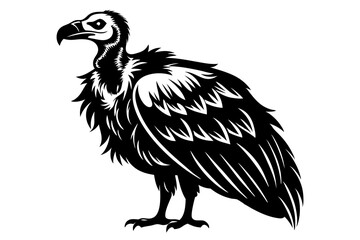 vulture line art silhouette vector illustration