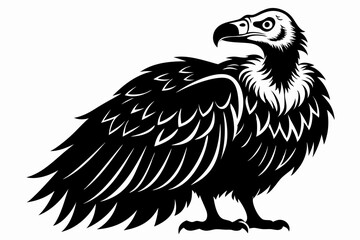 vulture line art silhouette vector illustration