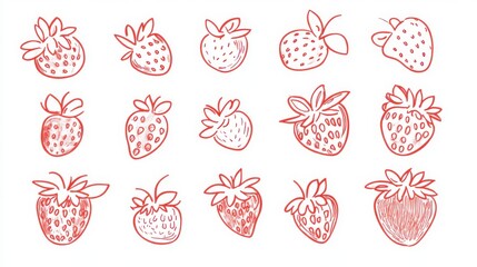 Charming Hand-Drawn Strawberry Illustrations