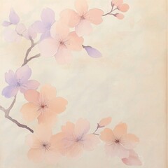 Soft pastel cherry blossom painting on textured background