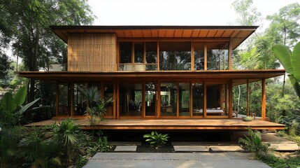 Serene Tropical Villa, A Harmonious Blend of Nature and Modern Design