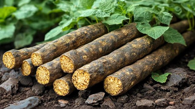 Harvested Salsify Roots: A Close-Up View of Freshly Dug Salsify Roots