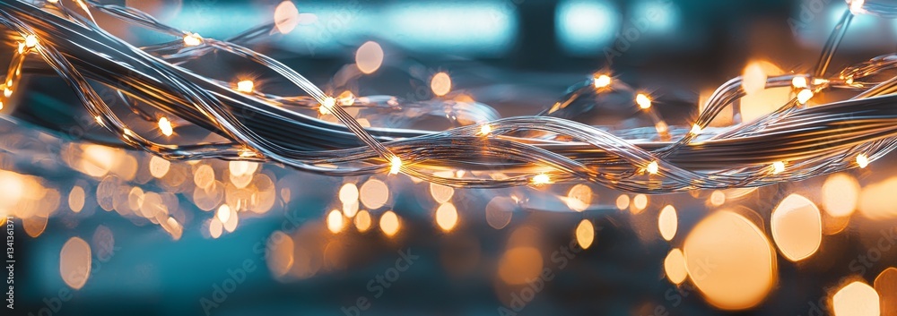 Poster panoramic server background featuring global telecommunication network structure and networking conc