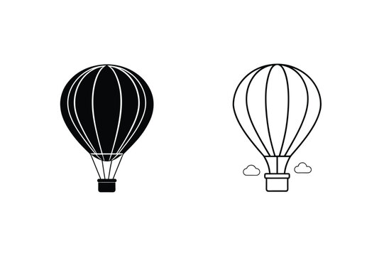 Hot Air Balloon Icons Simple, Elegant, Travel, Adventure, Flight