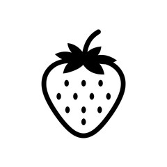 Juicy Silhouette: A stylized, bold silhouette of a ripe strawberry, capturing its essence with clean lines and iconic shape.