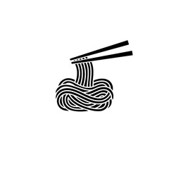 Noodle Delight: Artistic rendering of noodles and chopsticks, a delicious and inviting image.