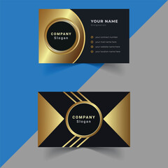 black and gold luxury vip business card design template