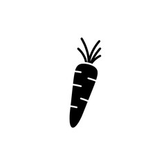 Simplified Silhouette: A clean, minimalist illustration of a carrot, captured in a striking, high-contrast design. 