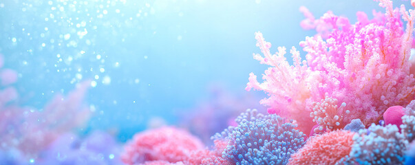 coral flowers in the water