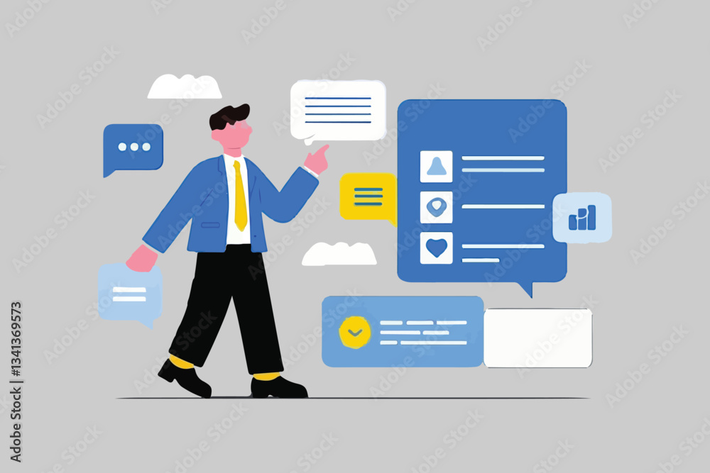 Poster graphic designer at work. creative process & imagination concept the user interface should guide use