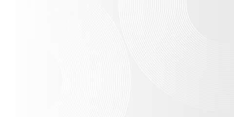 Modern white glowing geometric lines on gray background. Modern shiny blue circle lines pattern abstract simple modern