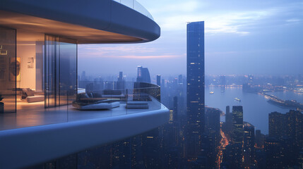 Fototapeta premium modern residence design at night