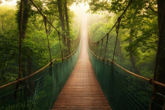 The primary jungle of Danum Valley in Lahad Datu, Sabah, Borneo, Malaysia, has a treetop canopy walkway